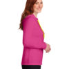 AP-44790-Women-Anvil® Ladies 100% Ring Spun Cotton Long Sleeve Hooded-Hot Pink / Neon Yellow-Left