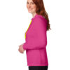 AP-44790-Women-Anvil® Ladies 100% Ring Spun Cotton Long Sleeve Hooded-Hot Pink / Neon Yellow-Right