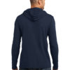 AP-44918-Men-Anvil® 100% Ring Spun Cotton Long Sleeve Hooded T-Shirt-Navy / Dark Grey-Back