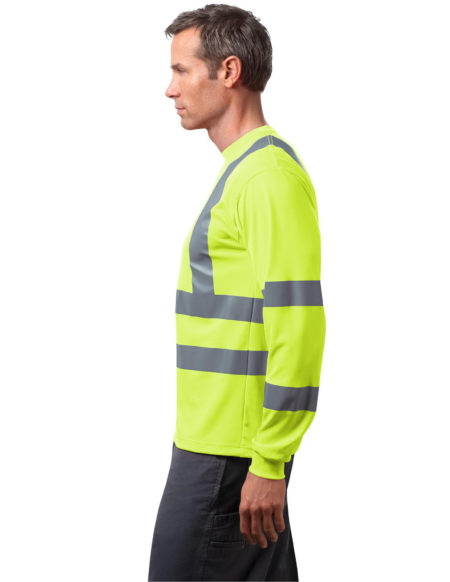AP-48620-Men-CornerStone® – ANSI 107 Class 3 Long Sleeve Snag-Resistant Reflective-Safety Yellow-Right