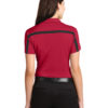 AP-45482-Women-Port Authority® Ladies Silk Touch™ Performance Colorblock Stripe Polo-Red / Black-Back