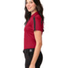 AP-45482-Women-Port Authority® Ladies Silk Touch™ Performance Colorblock Stripe Polo-Red / Black-Right