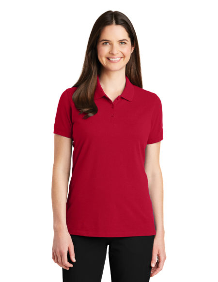 AP-46465-Women-Port Authority® Ladies EZCotton™ Polo-Apple Red-Front