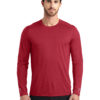 AP-47939-Men-OGIO® ENDURANCE Long Sleeve Pulse Crew-Ripped Red-Front
