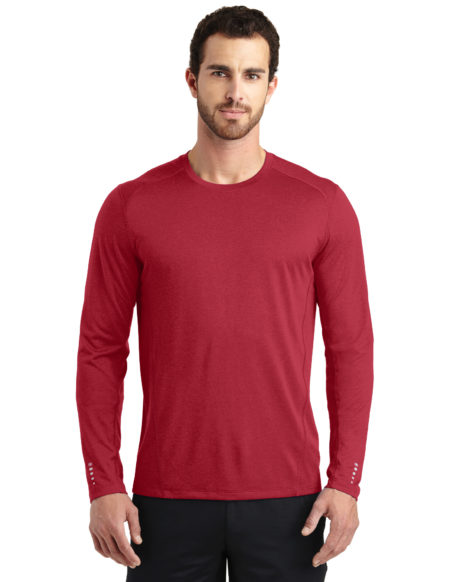 AP-47939-Men-OGIO® ENDURANCE Long Sleeve Pulse Crew-Ripped Red-Front