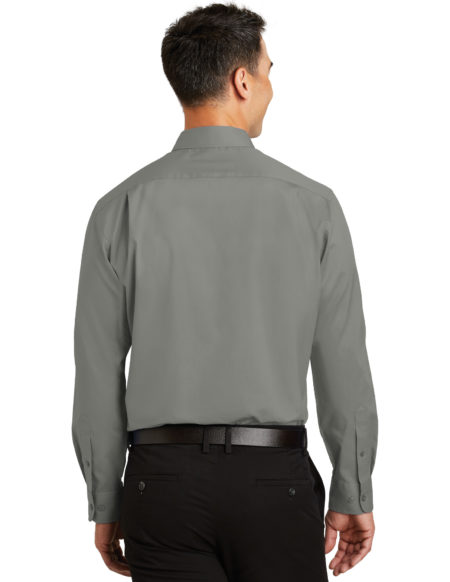 AP-50476-Men-Port Authority® SuperPro™ Twill Shirt-Monument Grey-Back