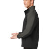 AP-64828-Men-Port Authority® Active Colorblock Soft Shell Jacket-Deep Black/ Grey Steel-Left