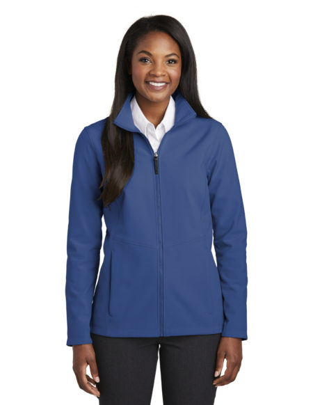 AP-64667-Women-Port Authority ® Ladies Collective Soft Shell Jacket-Night Sky Blue-Front