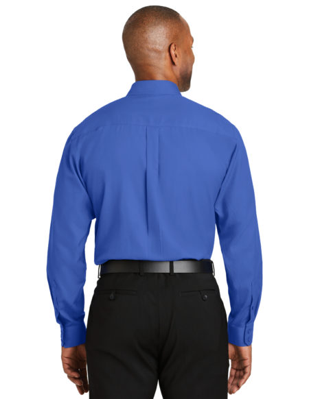 AP-63705-Men-Red House® – Dobby Non-Iron Button-Down Shirt-Medium Blue-Back