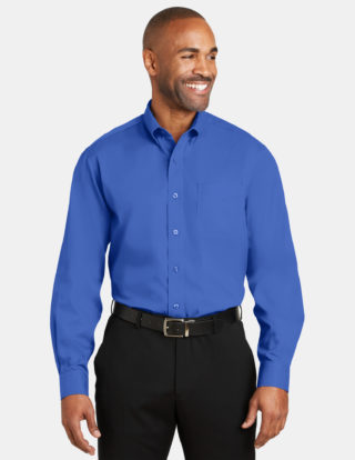 AP-63705-Men-Red House® – Dobby Non-Iron Button-Down Shirt-Medium Blue-Front