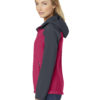 AP-64998-Women-Port Authority® Ladies Hooded Core Soft Shell Jacket-Dark Fuchsia/ Battleship Grey-Left