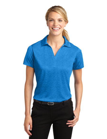 AP-66523-Women-Sport-Tek® Ladies Heather Contender™ Polo- Blue Wake Heather-Front