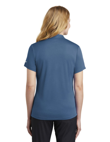 AP-67188-Women-Nike Ladies Dri-FIT Hex Textured V-Neck Top-Court Blue-Back