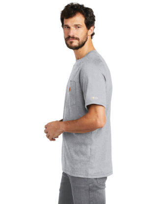 AP-69064-Men-Carhartt Force ® Cotton Delmont Short Sleeve T-Shirt-Heather Grey-Left