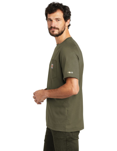 AP-69064-Men-Carhartt Force ® Cotton Delmont Short Sleeve T-Shirt-Moss-Left