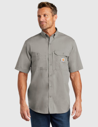 AP-68970-Men-Carhartt Force ® Ridgefield Solid Short Sleeve Shirt-Asphalt-Front
