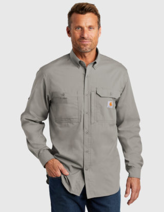 AP-68927-Men-Carhartt Force ® Ridgefield Solid Long Sleeve Shirt-Asphalt-Front