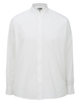 AP-72284-Men-Men’s Banded Collar Shirt-White-Front