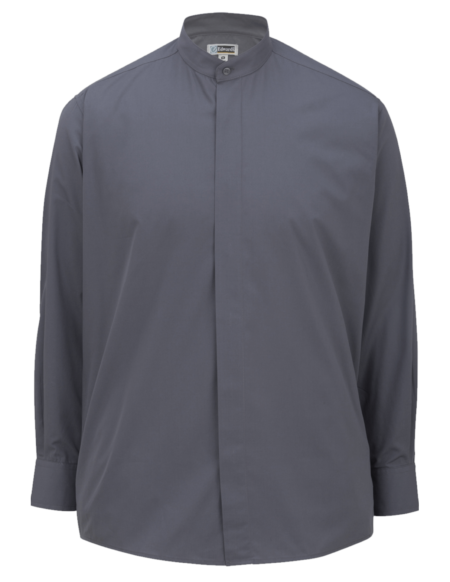 AP-72284-Men-Men’s Banded Collar Shirt-Dark Grey-Front