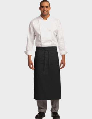 AP-72322-Men-Port Authority® Easy Care Full Bistro Apron with Stain Release-Black-Front
