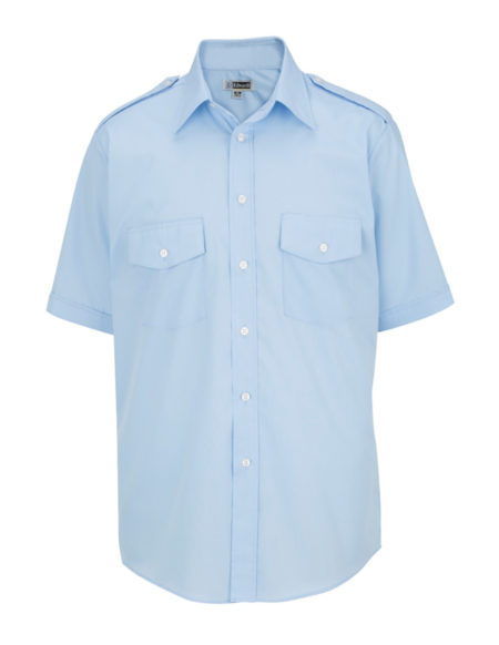 AP-73870-Men’s Short Sleeve Navigator Shirt-Blue-Front