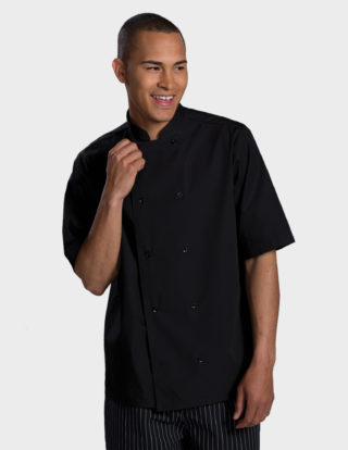 AP-73449-Short Sleeve Bistro Shirt-Black-Front