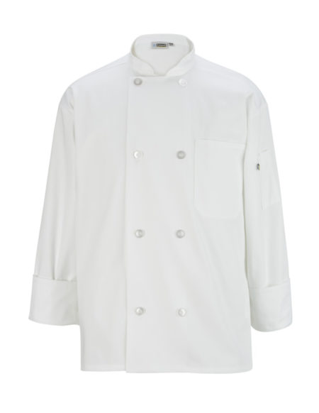AP-73251-Uniform 8 Button Long Sleeve Chef Coat-White-Front