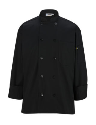 AP-73384-10 Button Long Sleeve Chef Coat-Back-Front