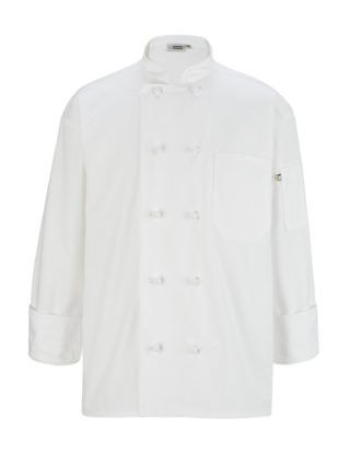 AP-73361-10 Knot Button Long Sleeve Chef Coat-White-Front