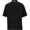 AP-73334-10 Button Short Sleeve Chef Coat-Black-Front