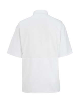AP-73225-12 Button Short Sleeve Chef Coat With Mesh-White-Back