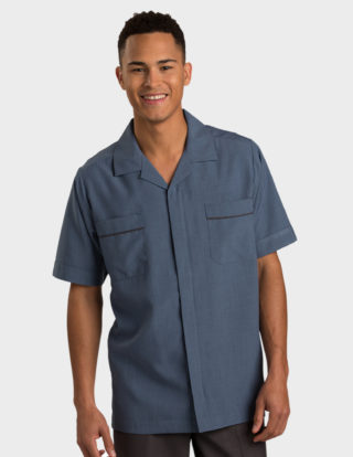 AP-74506-Men’s Pinnacle Service Shirt-Riviera Blue-Front