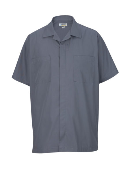 AP-74229-Men’s Zip-Front Service Shirt-Pewter-Front