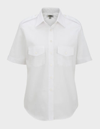 AP-73953-Ladies’ Short Sleeve Navigator Shirt-White-Front