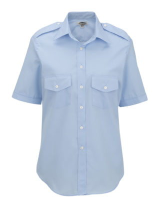 AP-73953-Ladies’ Short Sleeve Navigator Shirt-Blue-Front